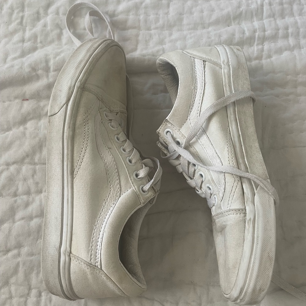 White Old School Vans